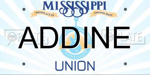 ADDINE Mississippi License Plate