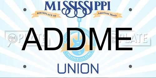ADDME Mississippi License Plate
