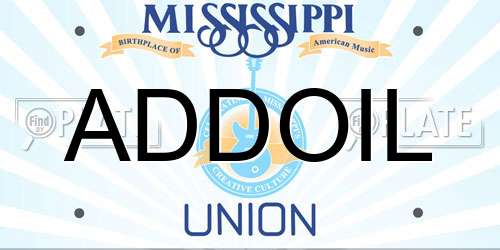 ADDOIL Mississippi License Plate