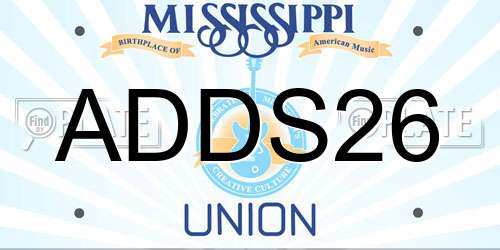 ADDS26 Mississippi License Plate