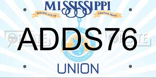ADDS76 Mississippi License Plate
