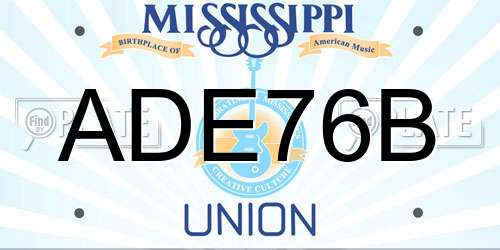 ADE76B Mississippi License Plate