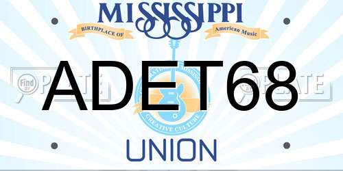 ADET68 Mississippi License Plate