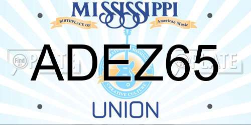 ADEZ65 Mississippi License Plate