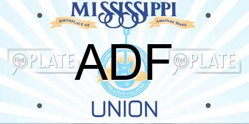 ADF Mississippi License Plate