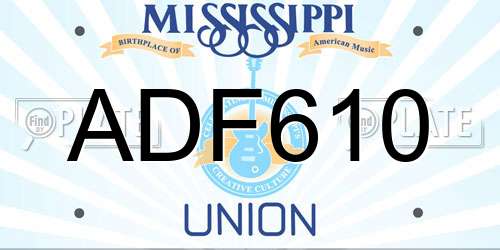 ADF610 Mississippi License Plate