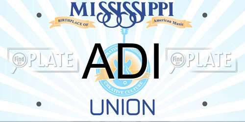 ADI Mississippi License Plate