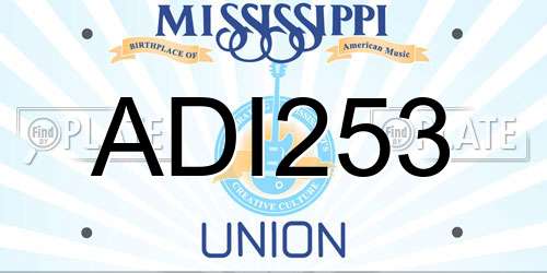 ADI253 Mississippi License Plate