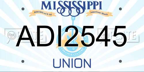 ADI2545 Mississippi License Plate
