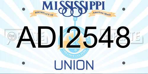 ADI2548 Mississippi License Plate