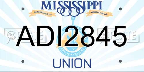 ADI2845 Mississippi License Plate