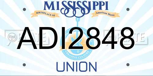 ADI2848 Mississippi License Plate