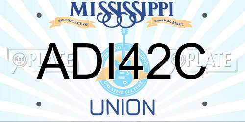 ADI42C Mississippi License Plate