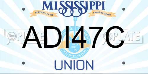 ADI47C Mississippi License Plate