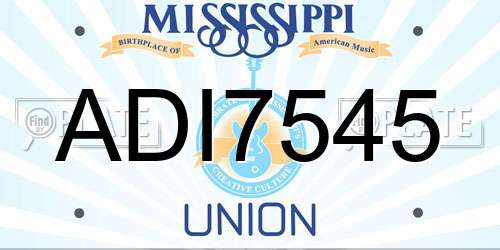 ADI7545 Mississippi License Plate
