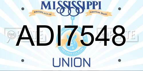 ADI7548 Mississippi License Plate