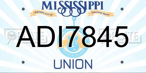 ADI7845 Mississippi License Plate