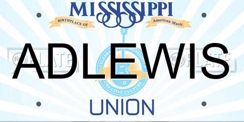 ADLEWIS Mississippi License Plate
