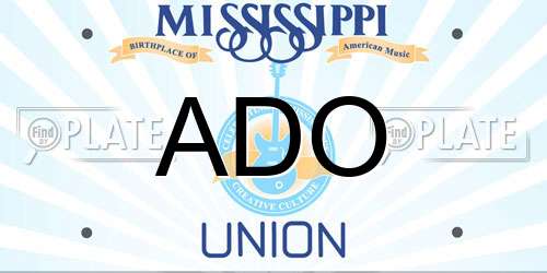 ADO Mississippi License Plate