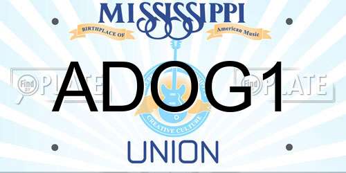 ADOG1 Mississippi License Plate