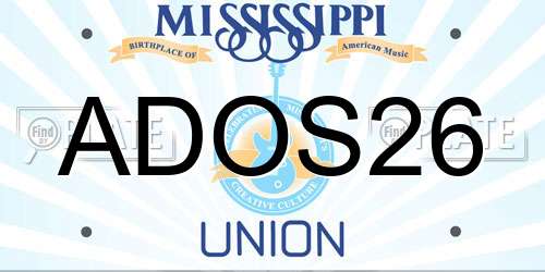 ADOS26 Mississippi License Plate