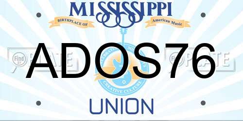 ADOS76 Mississippi License Plate