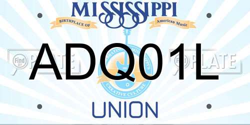 ADQ01L Mississippi License Plate