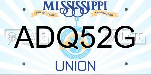 ADQ52G Mississippi License Plate