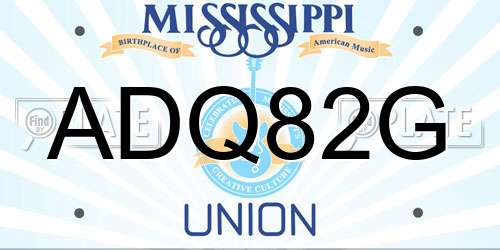 ADQ82G Mississippi License Plate