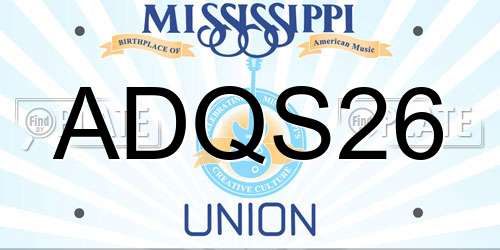 ADQS26 Mississippi License Plate