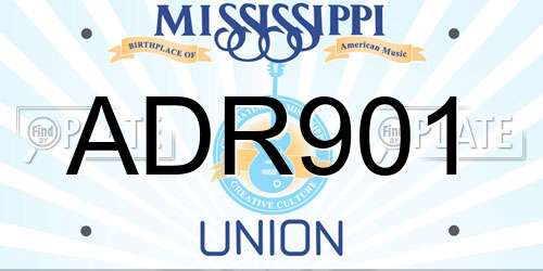 ADR901 Mississippi License Plate