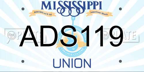 ADS119 Mississippi License Plate