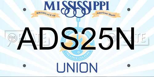 ADS25N Mississippi License Plate
