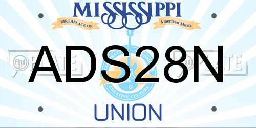 ADS28N Mississippi License Plate