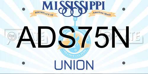ADS75N Mississippi License Plate