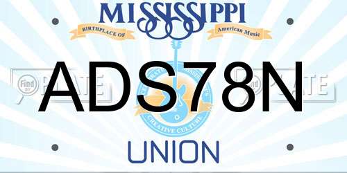 ADS78N Mississippi License Plate