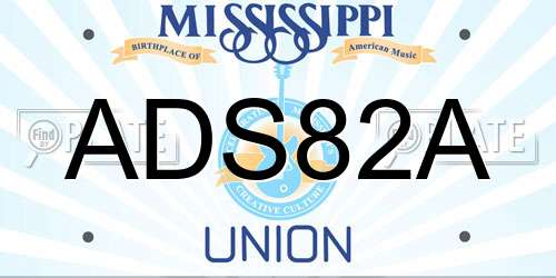 ADS82A Mississippi License Plate