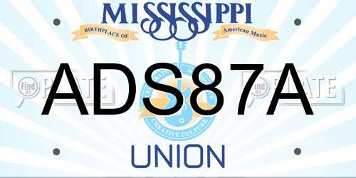 ADS87A Mississippi License Plate