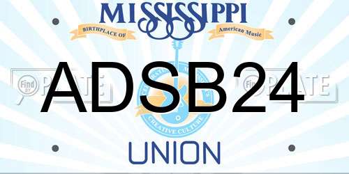 ADSB24 Mississippi License Plate