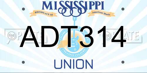 ADT314 Mississippi License Plate