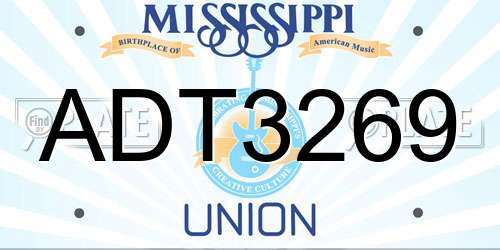 ADT3269 Mississippi License Plate