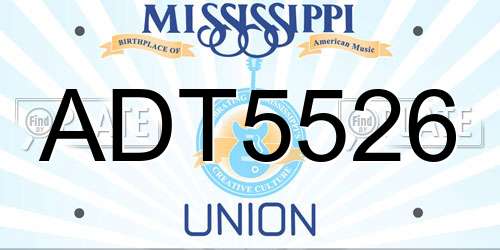 ADT5526 Mississippi License Plate