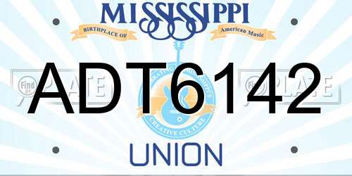 ADT6142 Mississippi License Plate