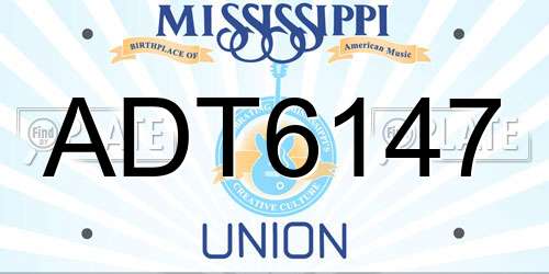 ADT6147 Mississippi License Plate