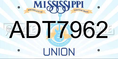 ADT7962 Mississippi License Plate