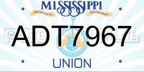 ADT7967 Mississippi License Plate