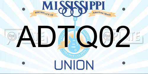 ADTQ02 Mississippi License Plate