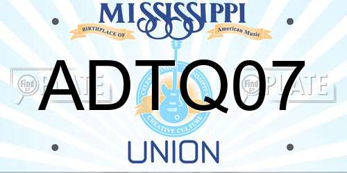 ADTQ07 Mississippi License Plate