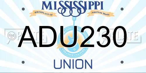 ADU230 Mississippi License Plate