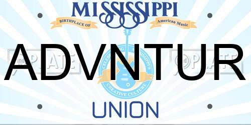 ADVNTUR Mississippi License Plate